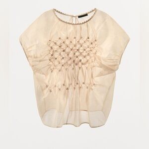 Zara Raised Floral Embroidered Top